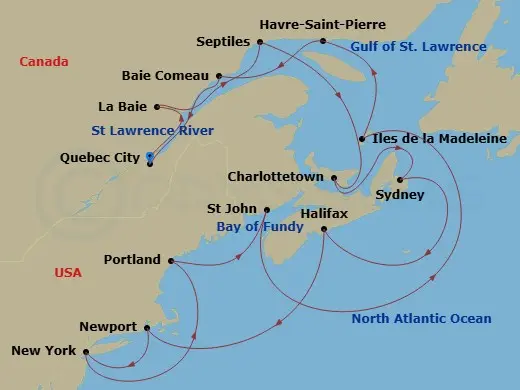 Itinerary schematic diagram