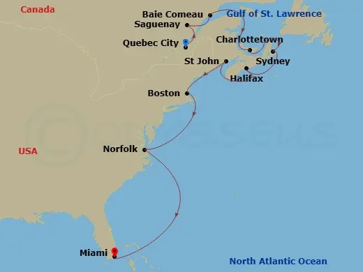 Itinerary schematic diagram