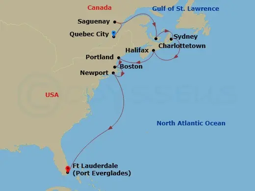 Itinerary schematic diagram