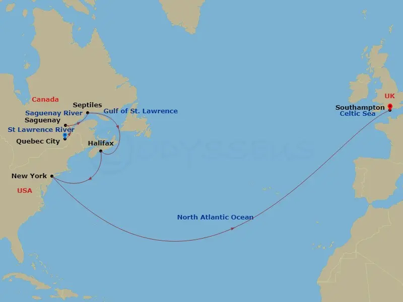 Itinerary schematic diagram