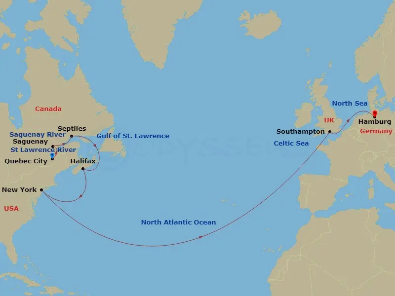 Itinerary schematic diagram