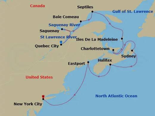 Itinerary schematic diagram