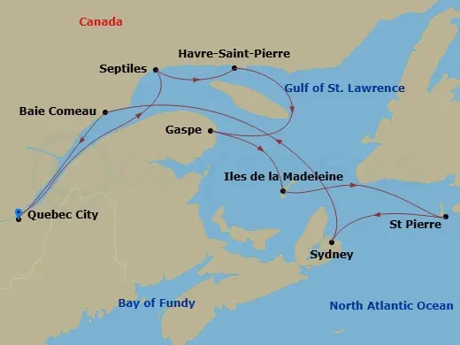 Itinerary schematic diagram
