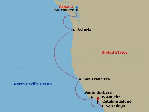 Itinerary schematic diagram