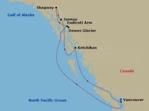 Itinerary schematic diagram