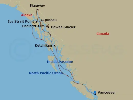 Itinerary schematic diagram
