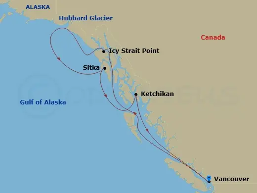Itinerary schematic diagram