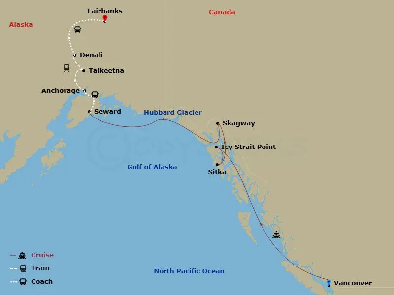 Itinerary schematic diagram