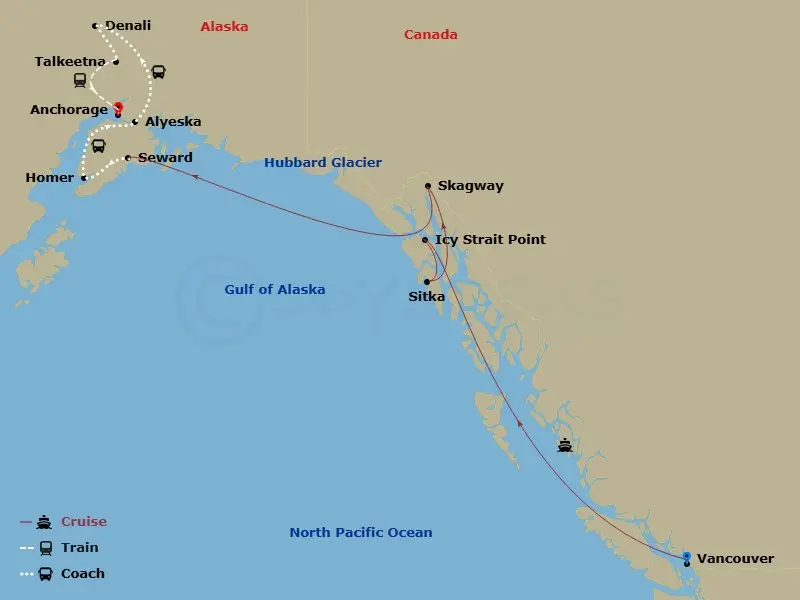 Itinerary schematic diagram