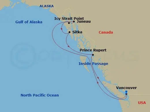 Itinerary schematic diagram