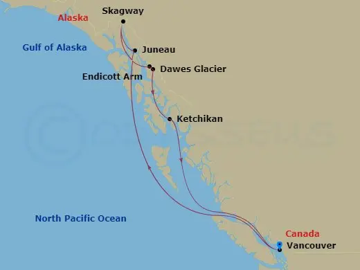 Itinerary schematic diagram