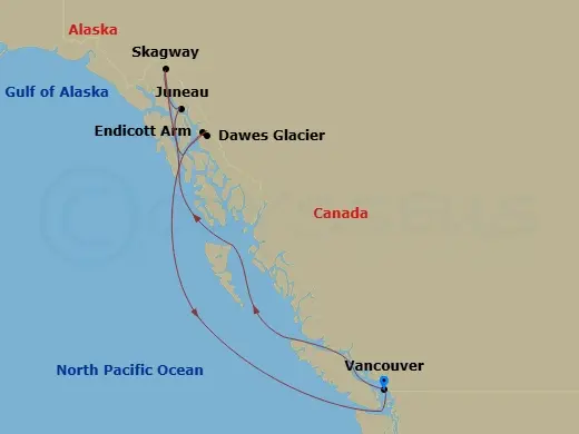 Itinerary schematic diagram