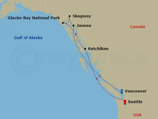 Itinerary schematic diagram