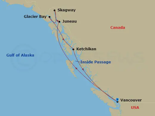 Itinerary schematic diagram