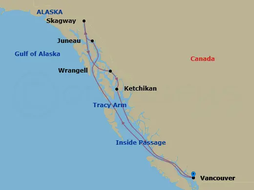 Itinerary schematic diagram