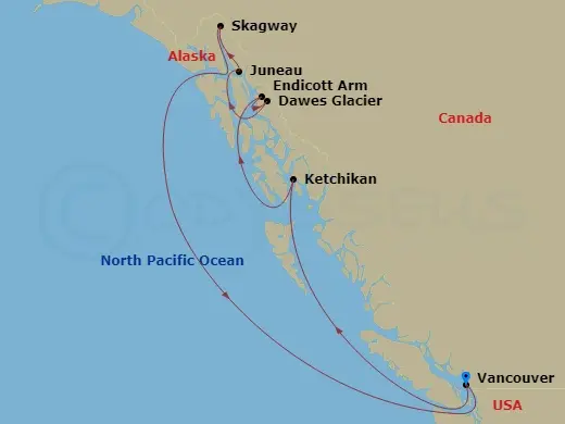Itinerary schematic diagram