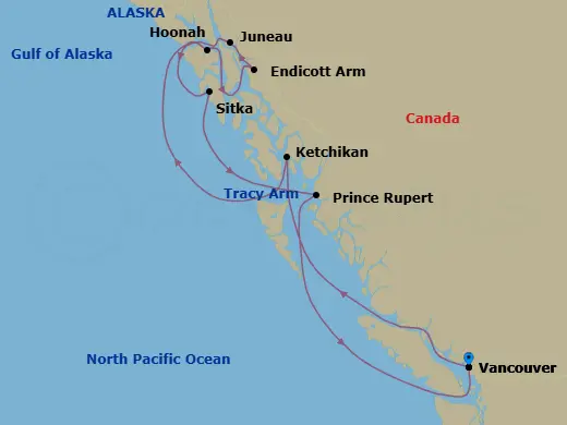 Itinerary schematic diagram