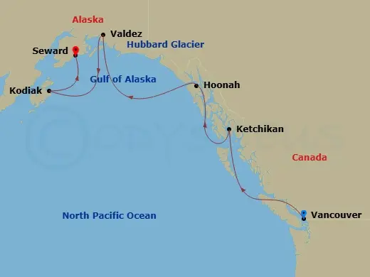 Itinerary schematic diagram
