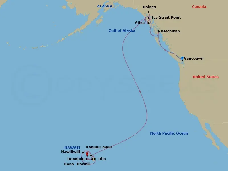 Itinerary schematic diagram