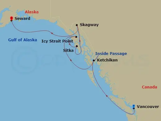 Itinerary schematic diagram