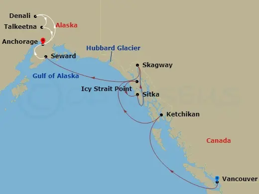 Itinerary schematic diagram