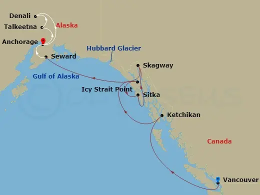 Itinerary schematic diagram
