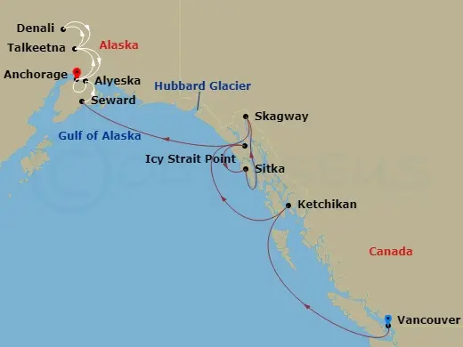 Itinerary schematic diagram