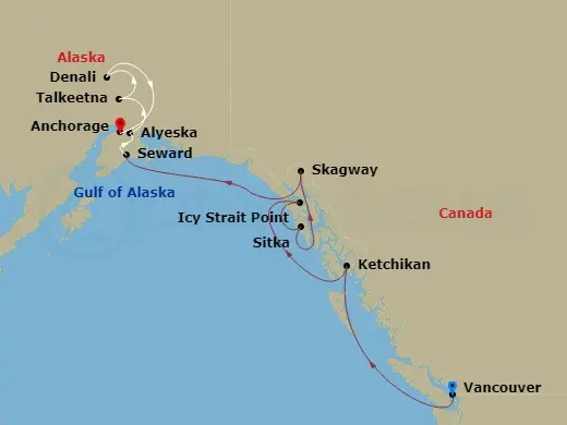Itinerary schematic diagram