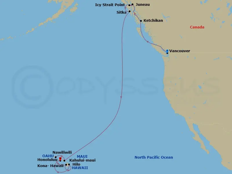 Itinerary schematic diagram