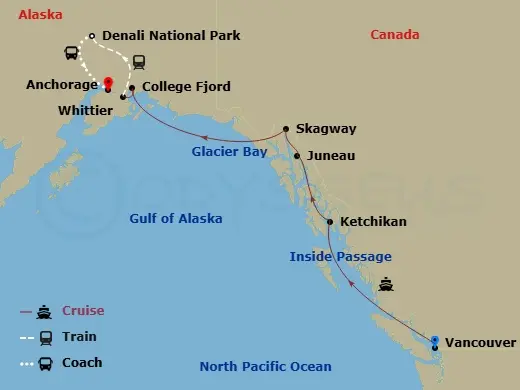 Itinerary schematic diagram