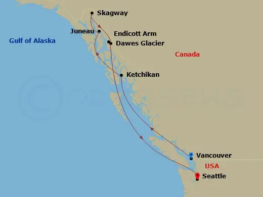 Itinerary schematic diagram