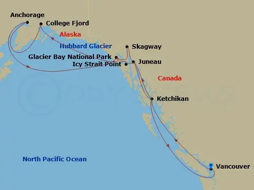 Itinerary schematic diagram