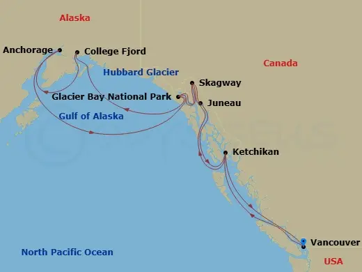 Itinerary schematic diagram