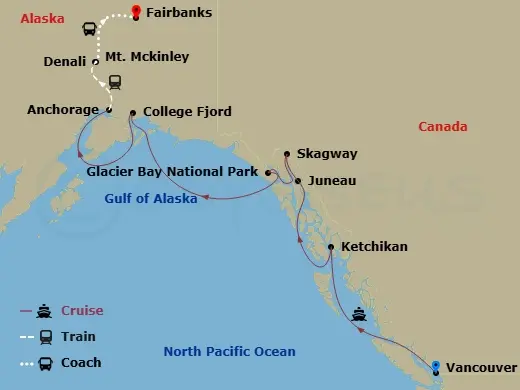 Itinerary schematic diagram