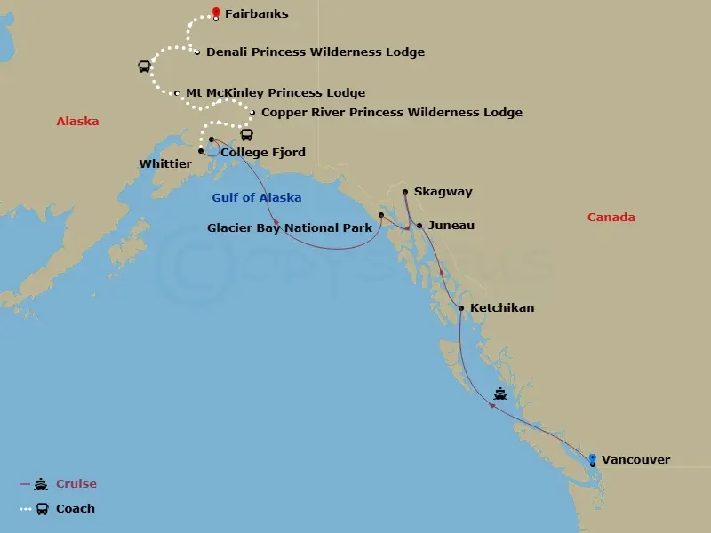 Itinerary schematic diagram