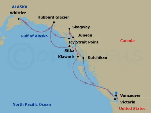 Itinerary schematic diagram