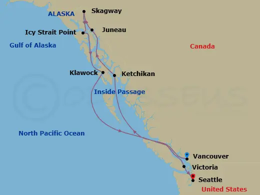 Itinerary schematic diagram