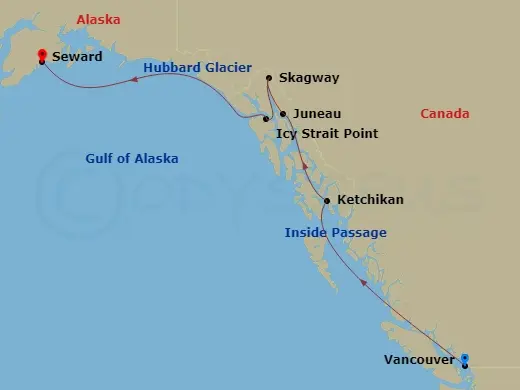 Itinerary schematic diagram