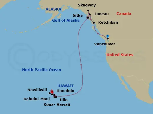 Itinerary schematic diagram
