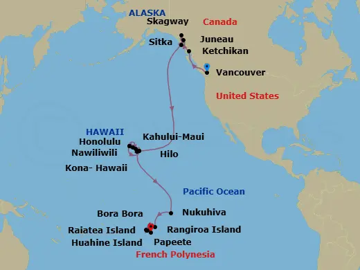 Itinerary schematic diagram