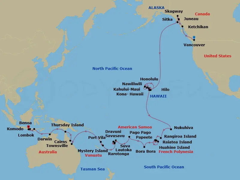 Itinerary schematic diagram