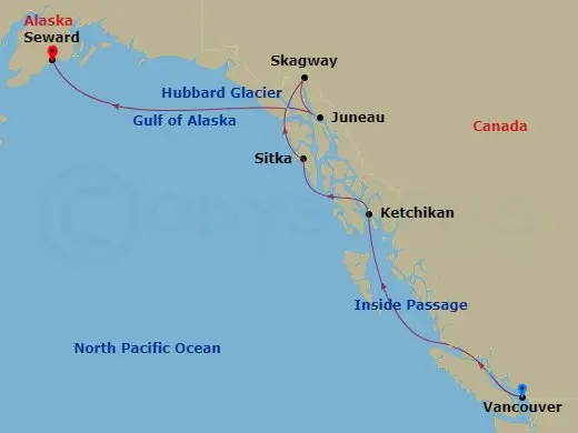 Itinerary schematic diagram