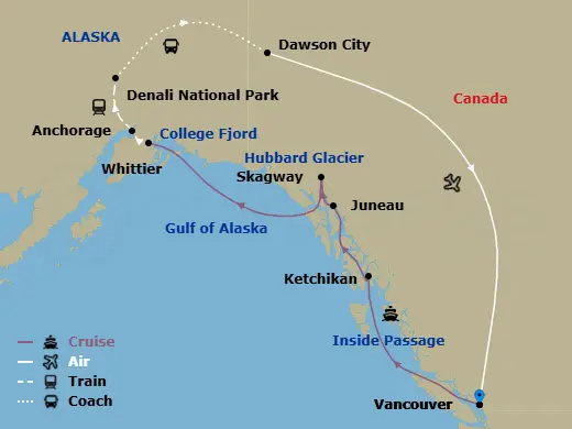 Itinerary schematic diagram