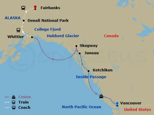 Itinerary schematic diagram