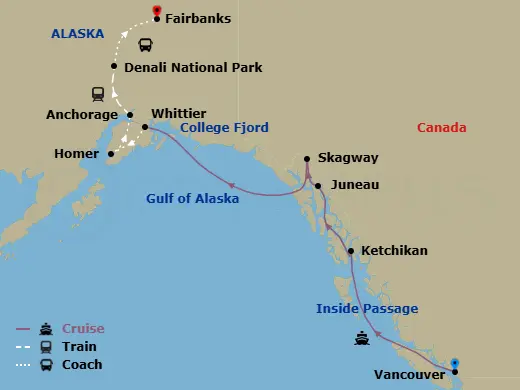 Itinerary schematic diagram