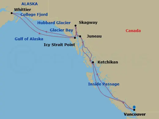 Itinerary schematic diagram