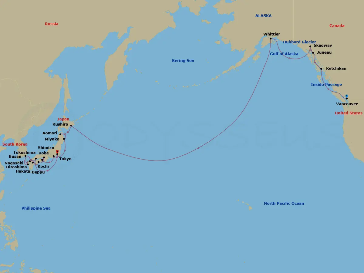Itinerary schematic diagram