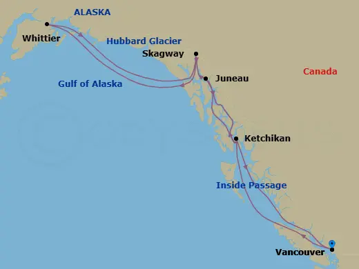 Itinerary schematic diagram