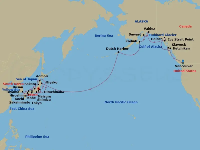 Itinerary schematic diagram