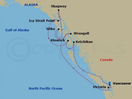 Itinerary schematic diagram